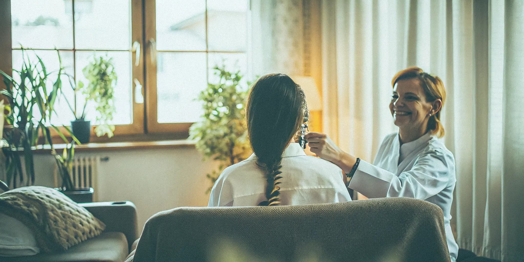 Doctor preparing a patient for a spinal stem cell injection to treat back pain.