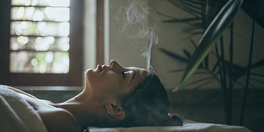 Woman receiving an exosome face treatment, a procedure with potential side effects.