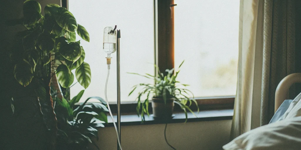 IV drip in a clinical setting for umbilical cord stem cell therapy and its benefits.