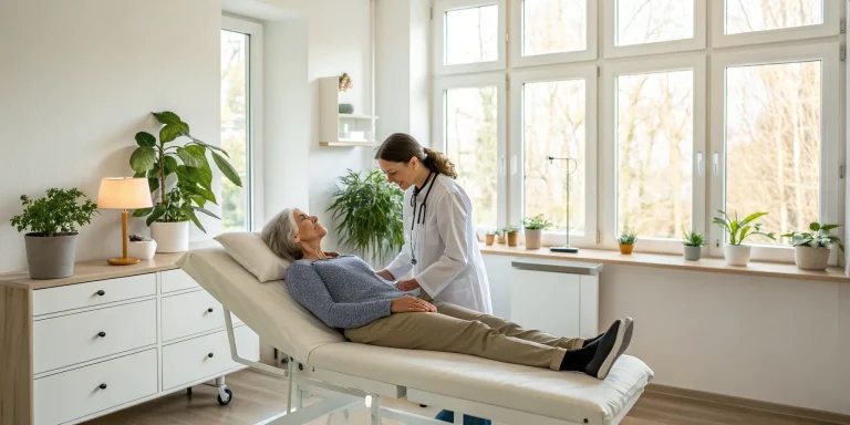 Doctor consulting with a patient about stem cell therapy for SI joint pain.