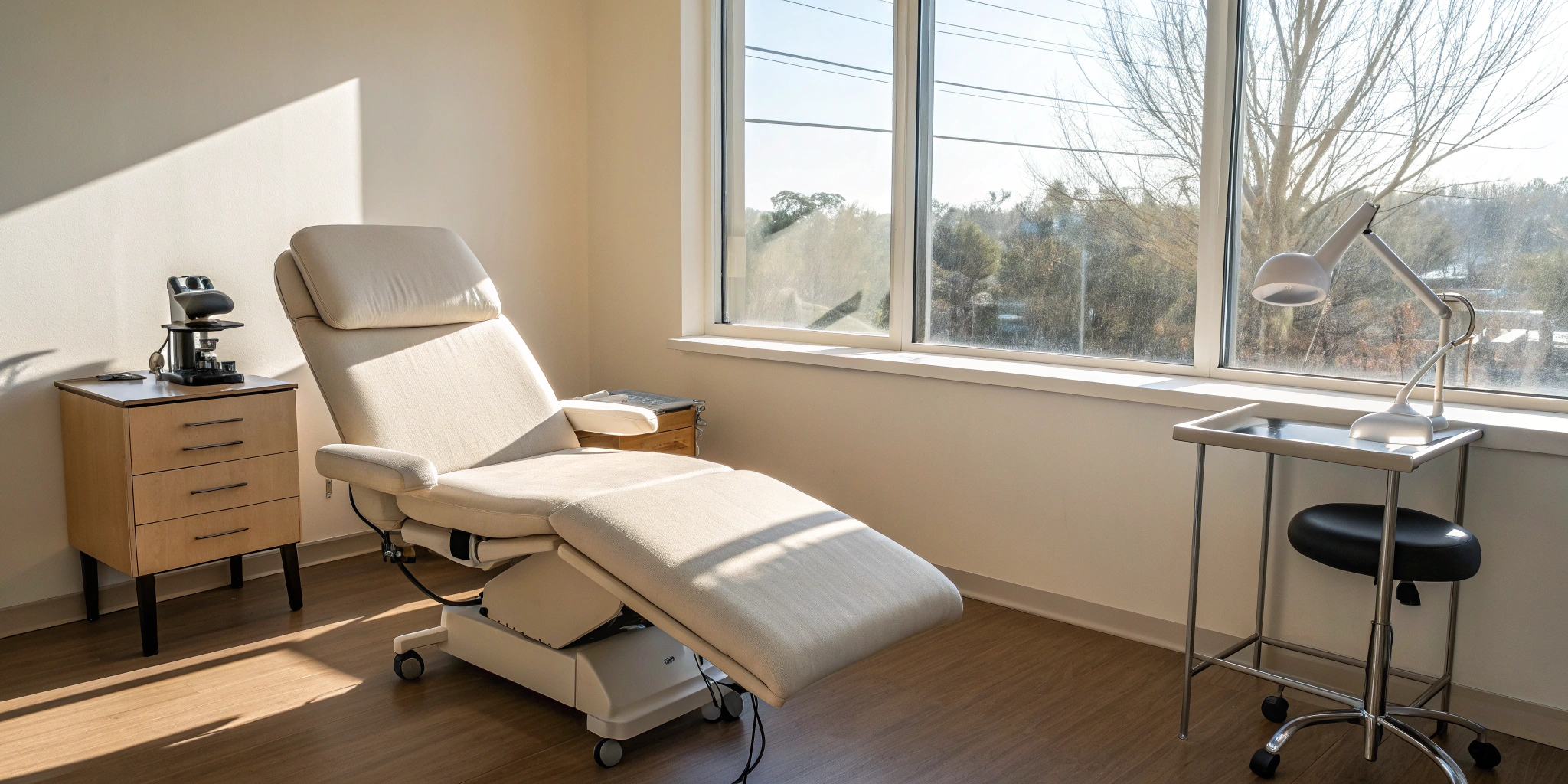 Medical clinic room for exosome vs stem cell therapy for arthritis.