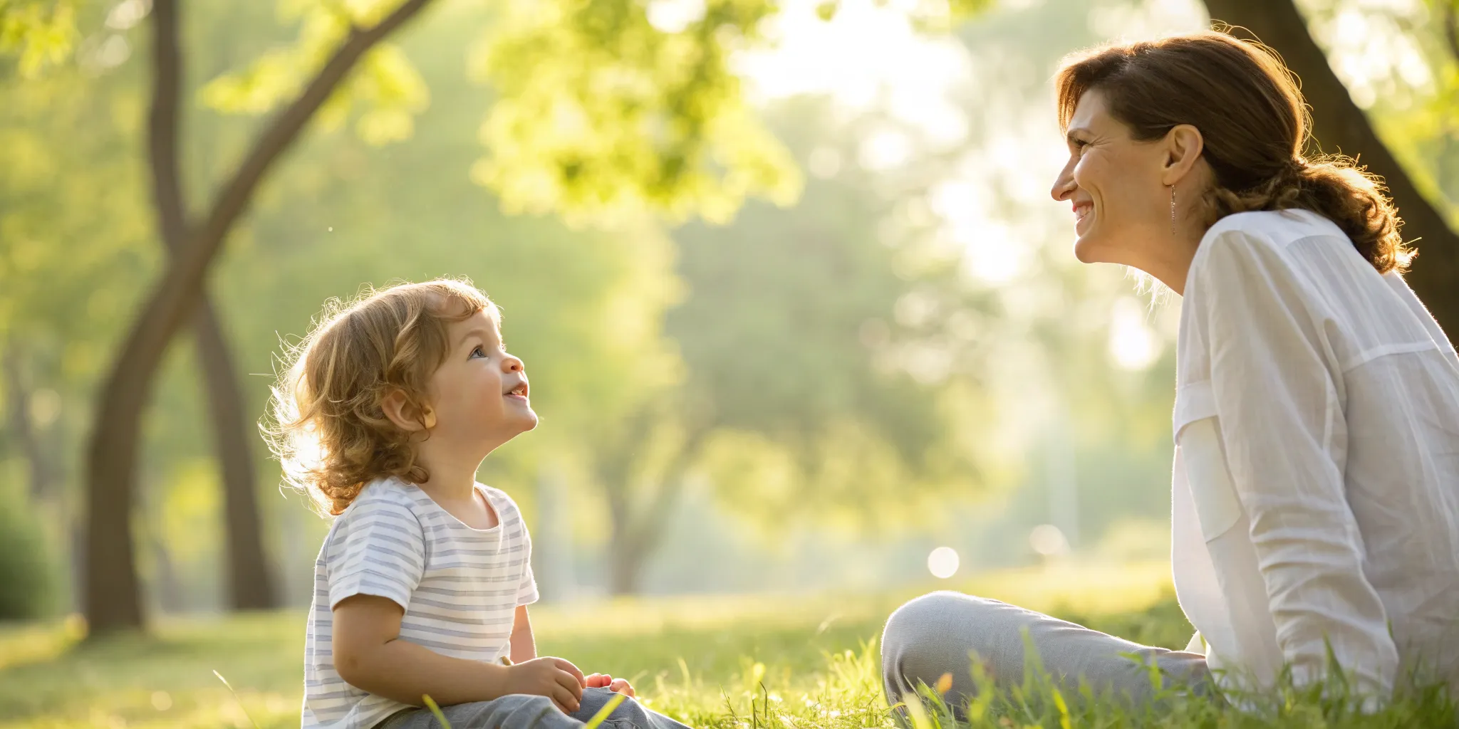 Smiling mother and child in a testimonial for stem cell therapy for autism.
