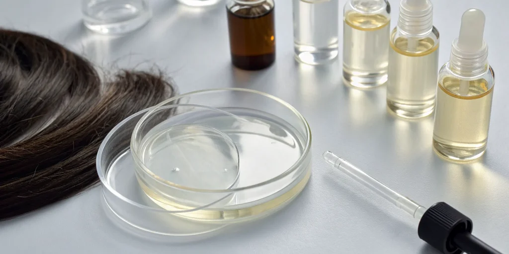Exosome serum in a dropper bottle, one of the best treatments for Black hair growth.