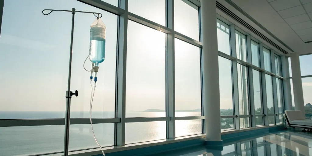 An NAD+ IV therapy drip providing benefits for energy and cellular health.