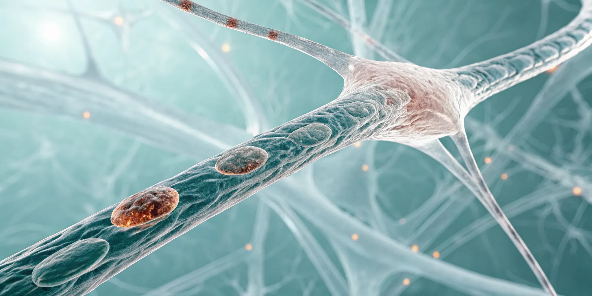 Stem cells repairing a nerve's myelin sheath to reverse neuropathy.