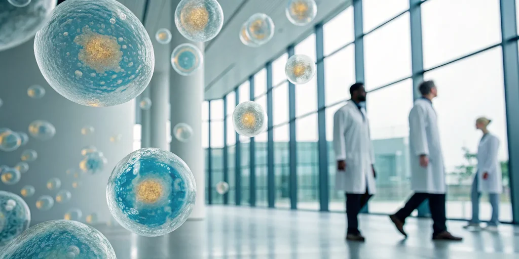 Scientists researching stem cell therapy, a medical treatment with favorable views.
