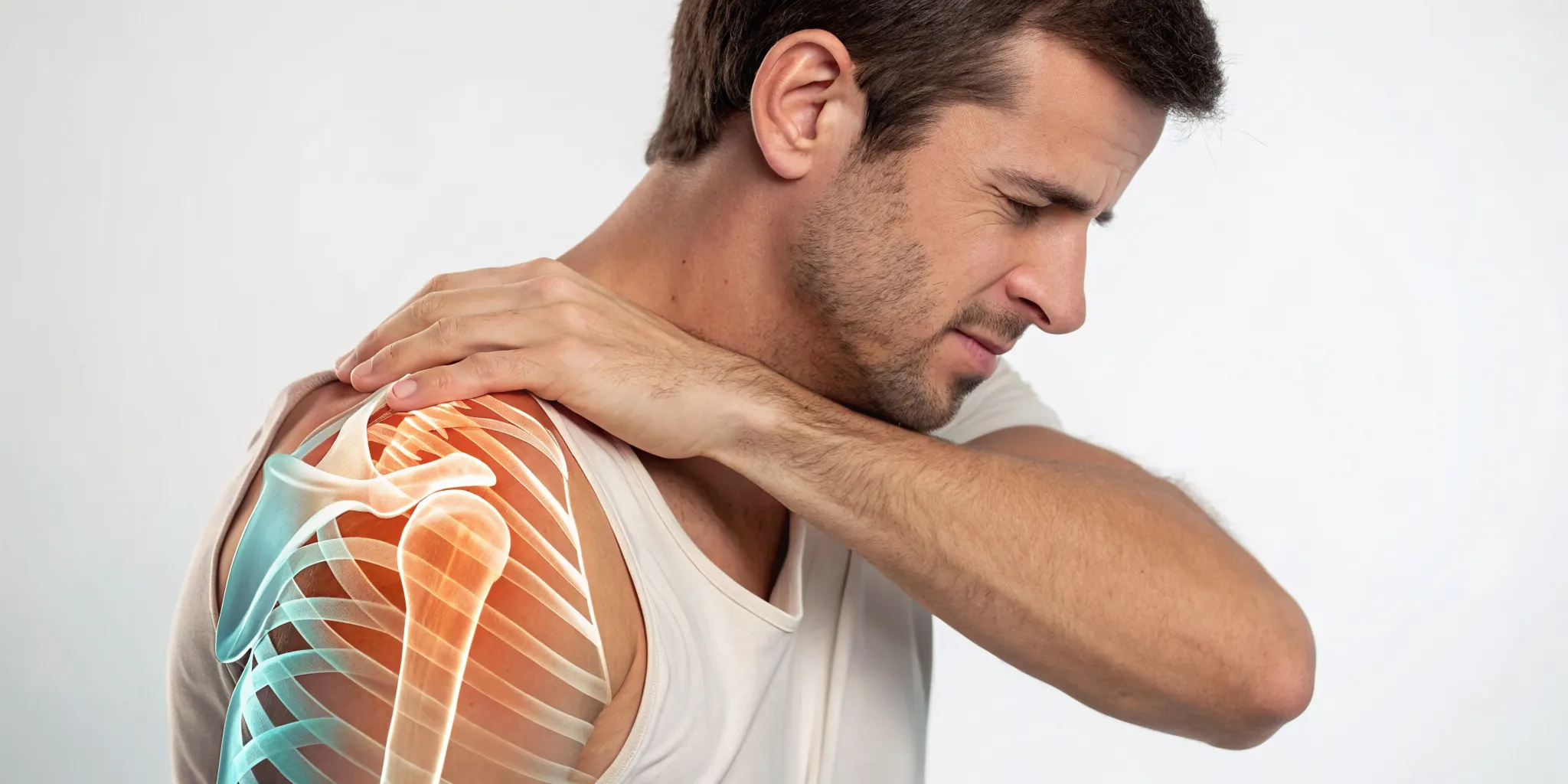 Stem cell therapy targeting a man's painful rotator cuff.