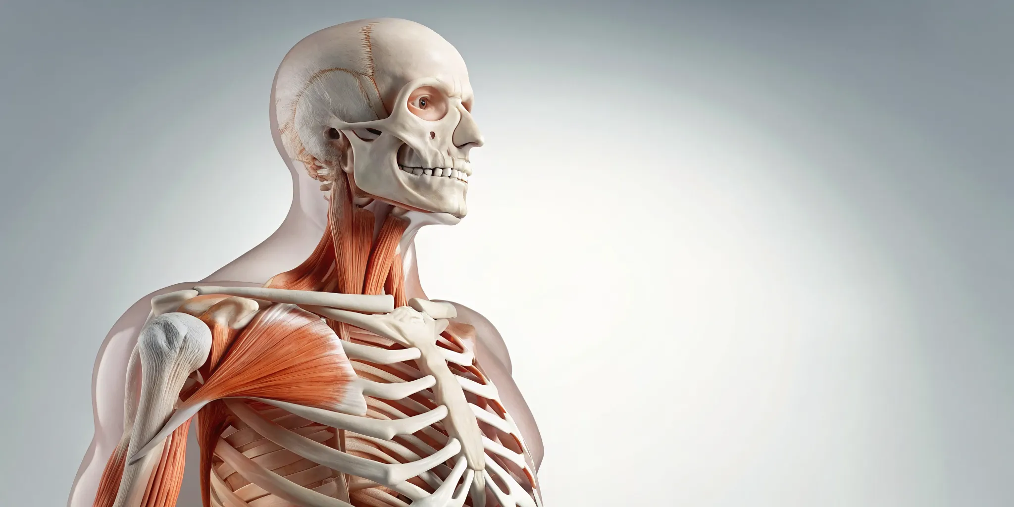 Anatomical view of a shoulder rotator cuff tear treated with stem cell therapy.