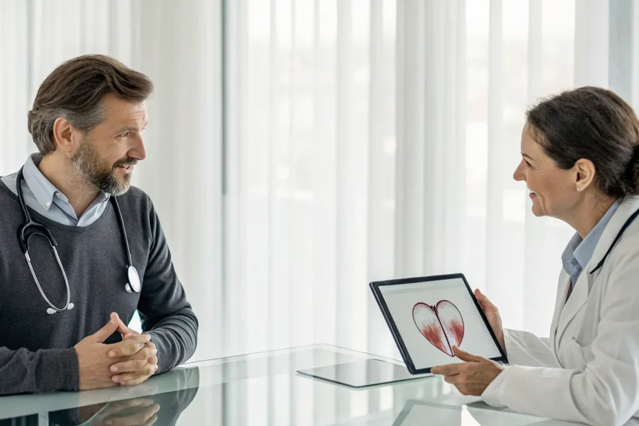 Doctor discussing non-surgical ED treatment options with a patient.