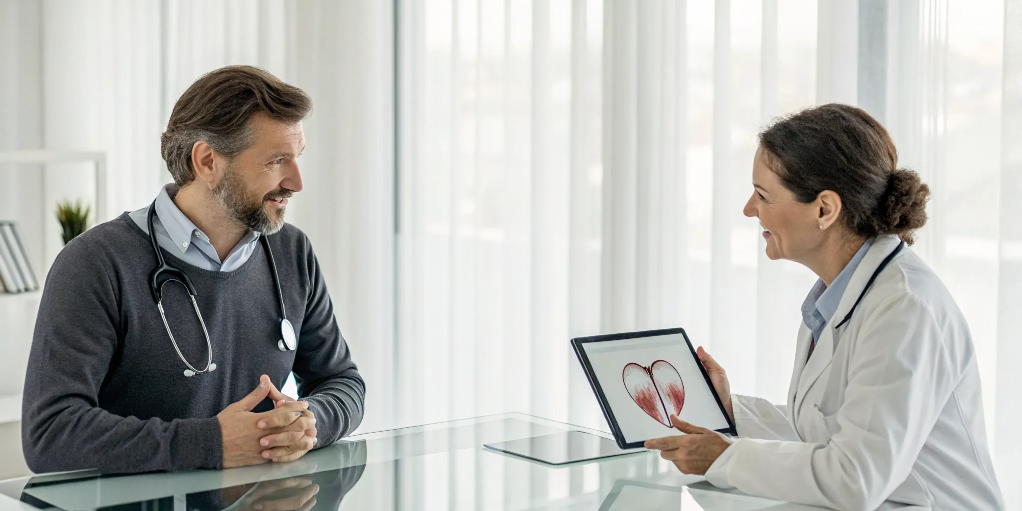 Doctor discussing non-surgical ED treatment options with a patient.