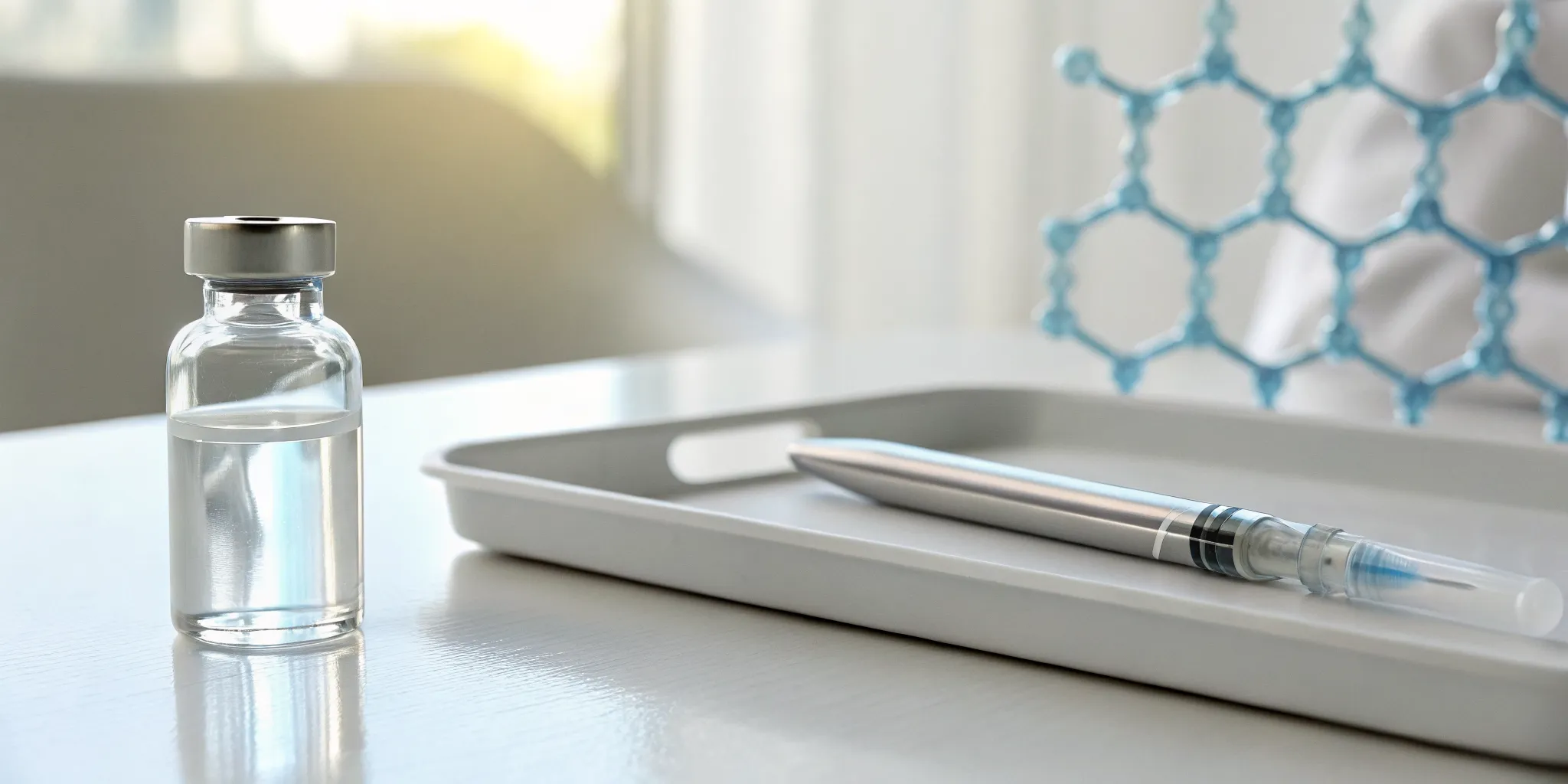 How peptide therapy works for weight loss, using an injection pen and vial.