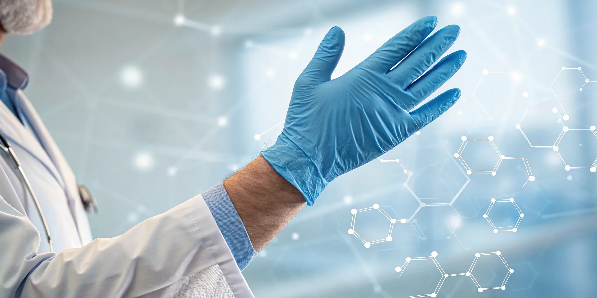 Doctor in a medical glove preparing for stem cell therapy for hand joints.