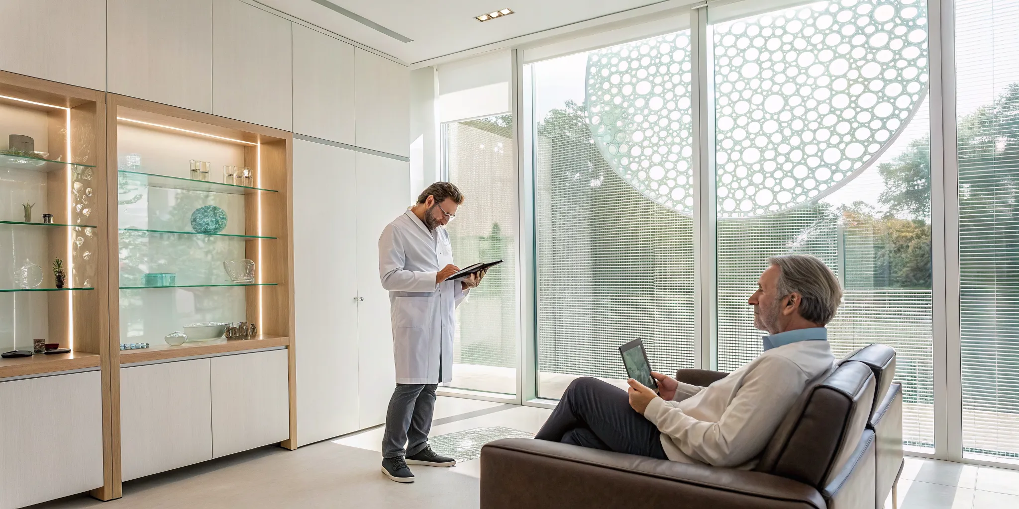 Doctor discussing regenerative treatment for erectile dysfunction with a patient.