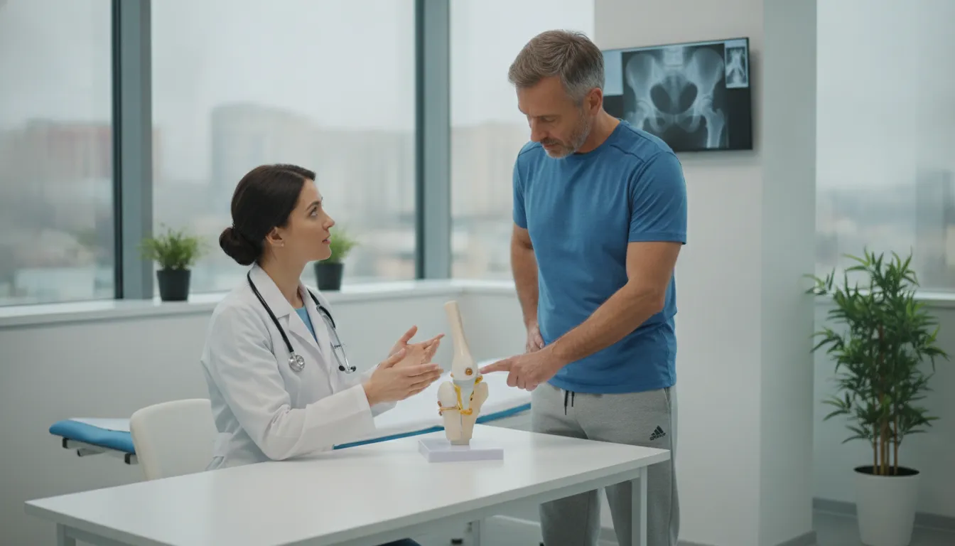 Doctor discussing hip labral tear treatment with a patient