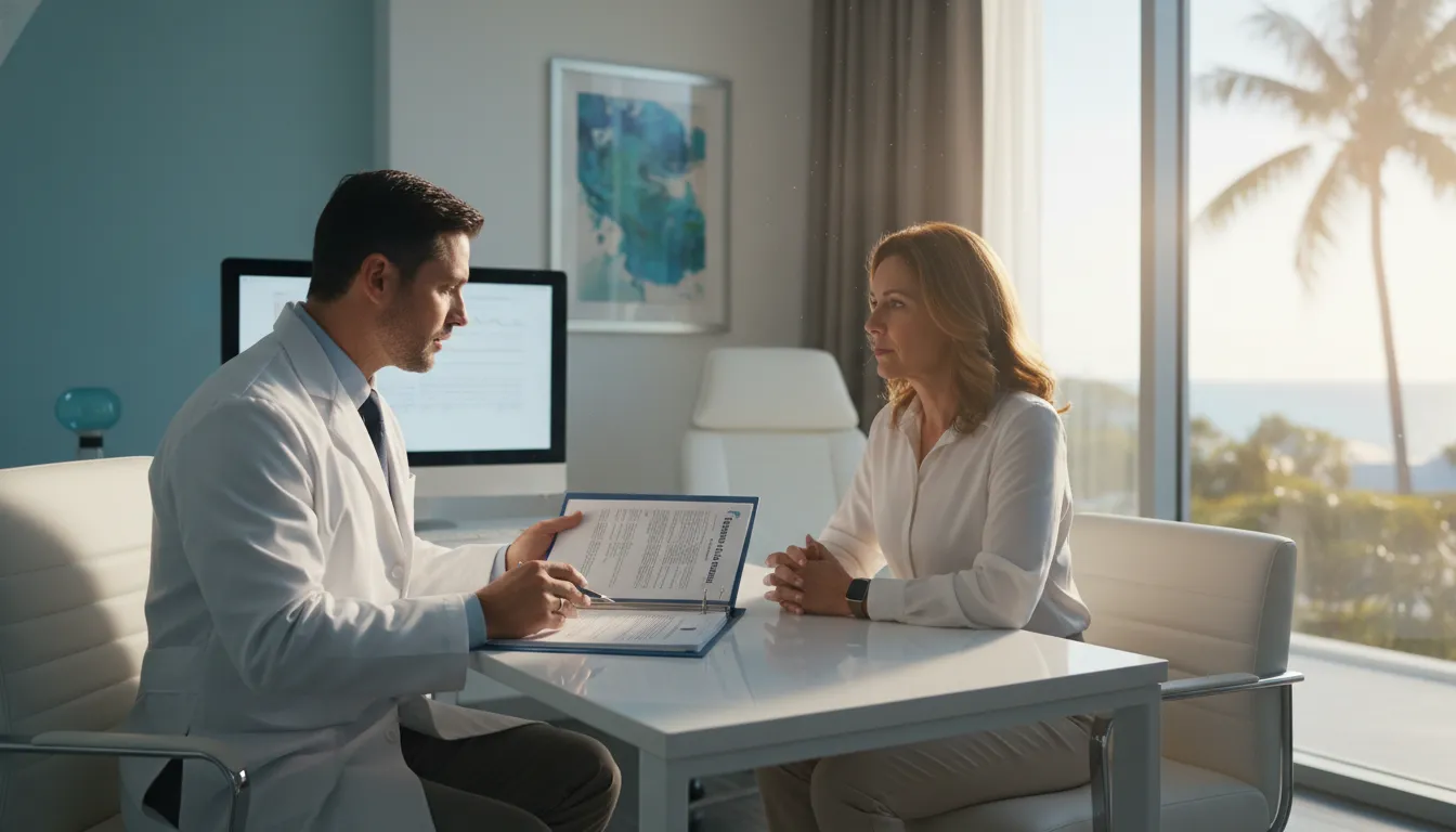 Doctor explaining Florida stem cell therapy law to a patient