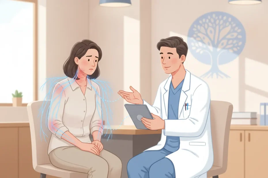 Patient discussing regenerative medicine for fibromyalgia with a physician