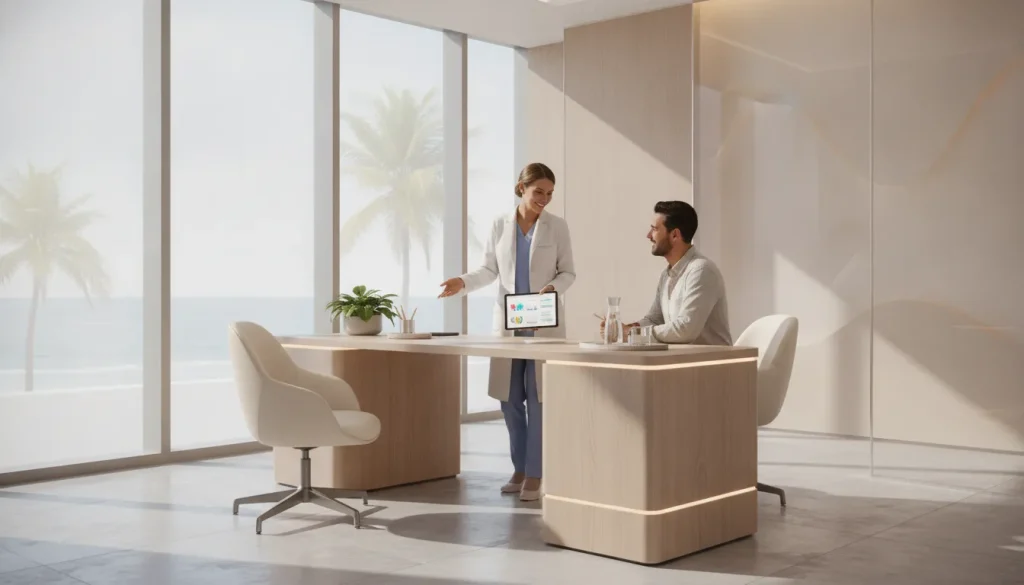 Stem cell consultation Miami patient reviewing medical history