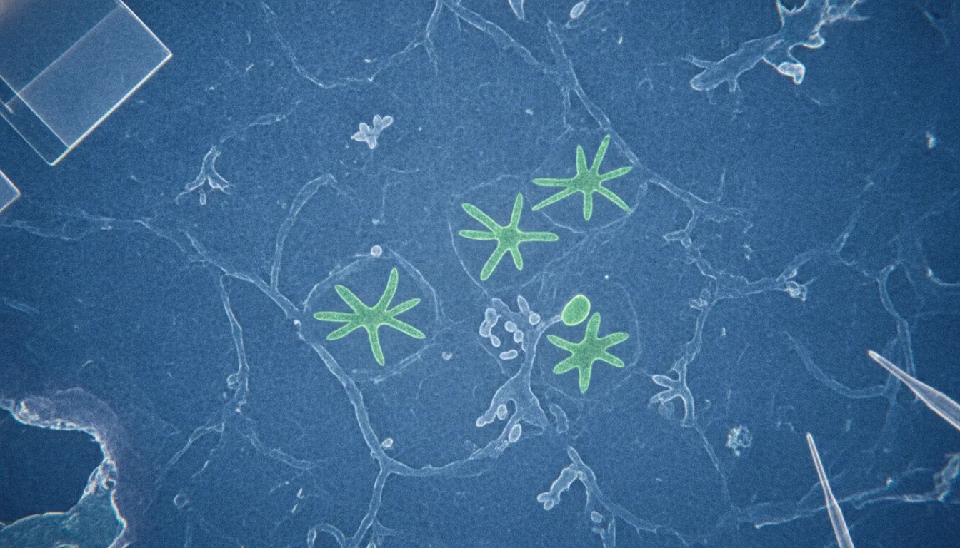 Microscopic view of mesenchymal stem cells in umbilical cord tissue for regenerative medicine therapy
