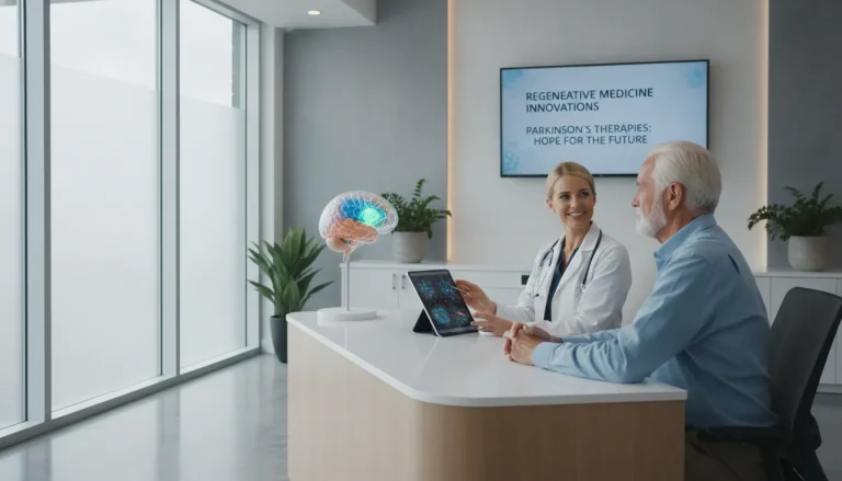 Doctor consulting with a Parkinson's patient in a modern Miami clinic