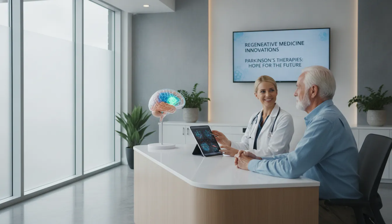 Doctor consulting with a Parkinson's patient in a modern Miami clinic