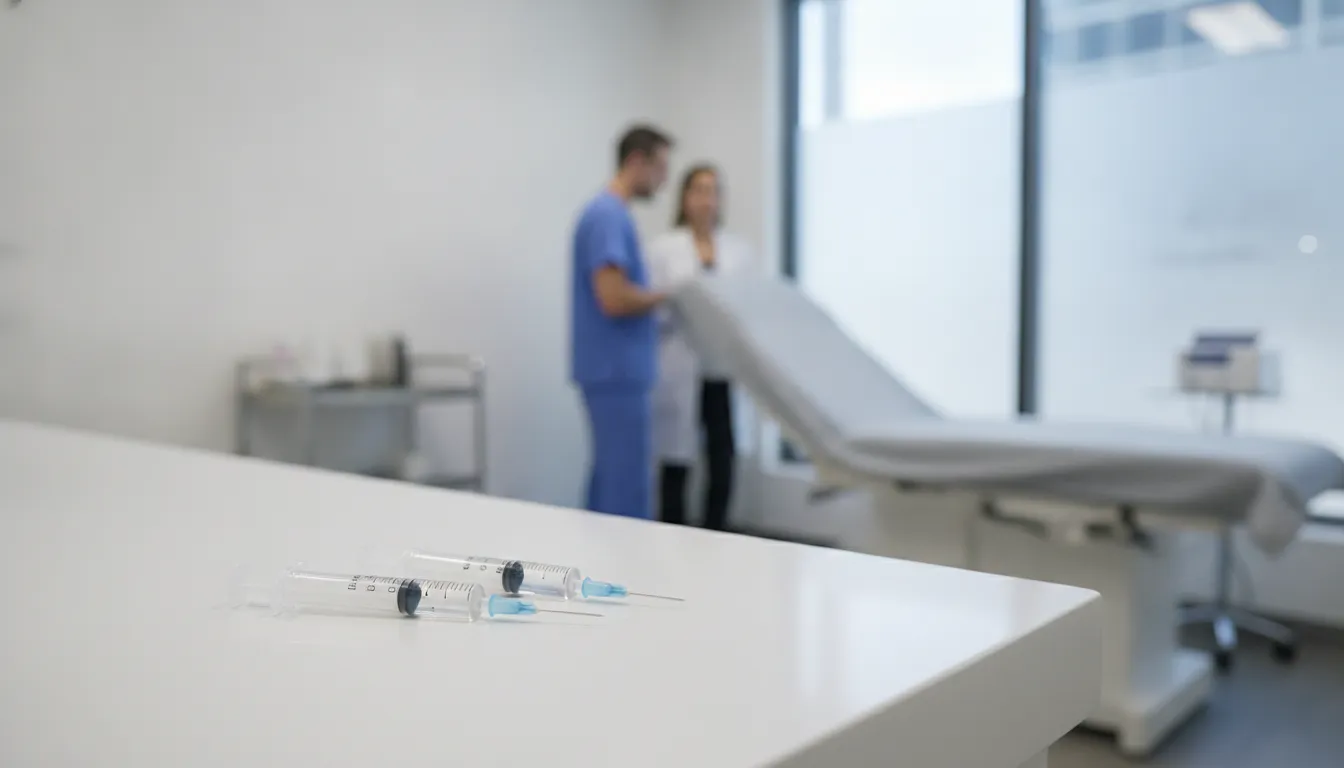 Regenerative medicine clinic treatment room in Miami with sterile preparation for PRP and stem cell therapy